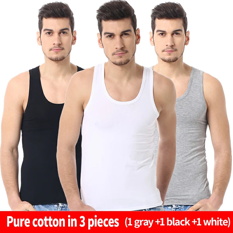 Men's Solid Color Cotton Tank Top