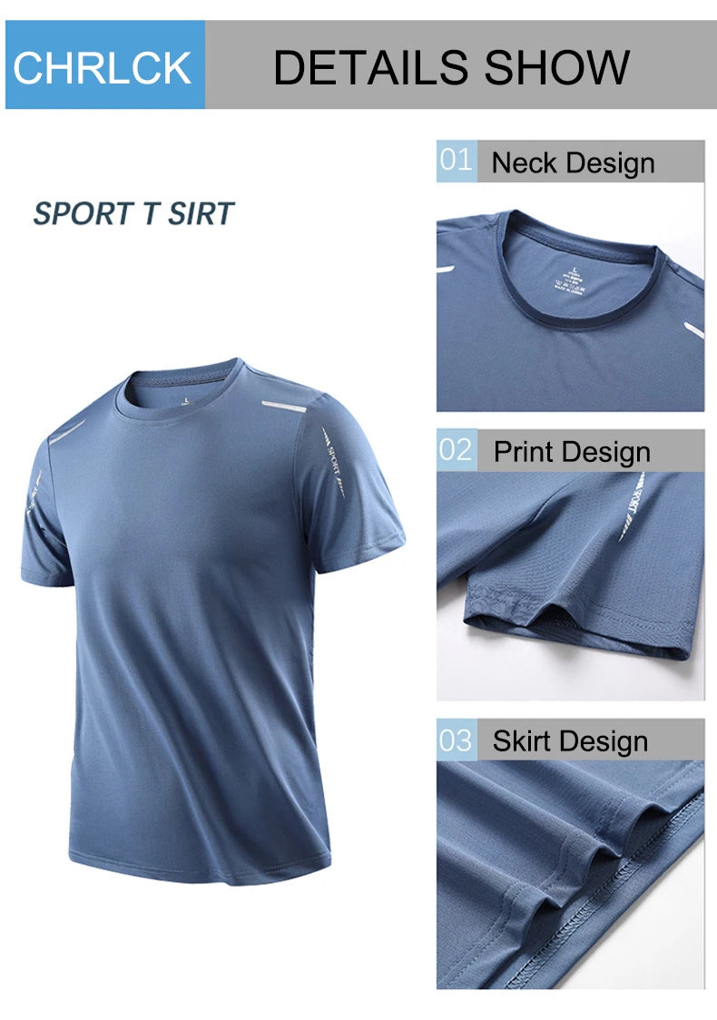 Men's Running Quick Drying T-Shirts Breathable For Sports and Fitness
