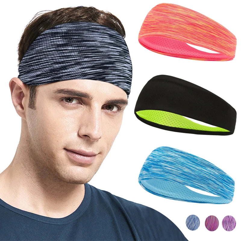 3 Pack Sweatband for Men/Women Elastic Sport Headbands